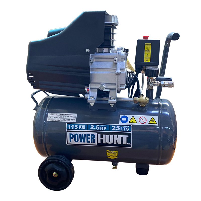 Kit Compresor 25L, doble conecxion, 3 metros manguera y pistola de gravedad