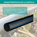 Cintilla Bluedrip drip tape diametro 5/8 calibre 5 ml espesor .125 mm / esp salidas 20 cm pres de trabajo 0.8 bar / flujo. 0.80 lts/hrs medida de rollo 3660 mts