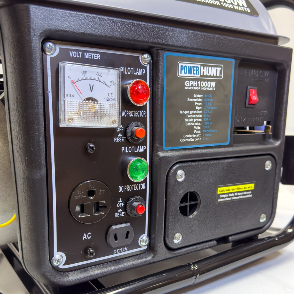 Generador portátil de 64 cc monofásico 1000W 110V