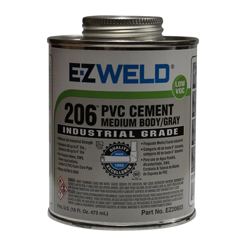 Cemento gris grados industrial para pvc cuerpo medio 16 oz / 473 ml Cont: 12 piezas