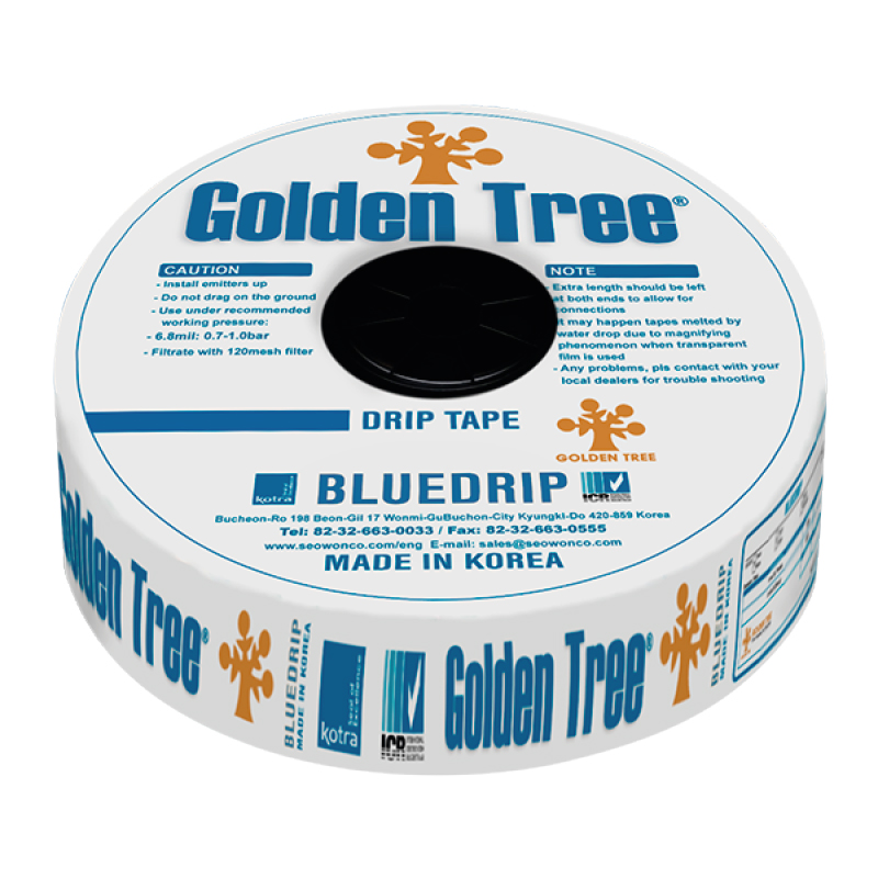 Cinta BlueDrip 5/8" calibre 6 mil (0.15 mm espesor) 1.0 lph @30 cm (1.0 bar) - rollo de 3050 m