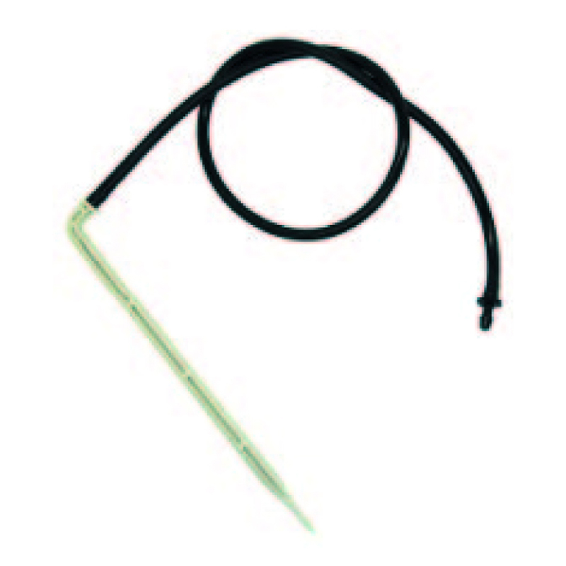 Flecha gotero L 15 cm larga 2.2 L/hra con doblez y manguera de 50 cm 
