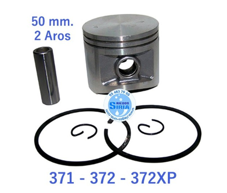 Piston kit diam. 50 mm bulon 12 compatible Husqvarna