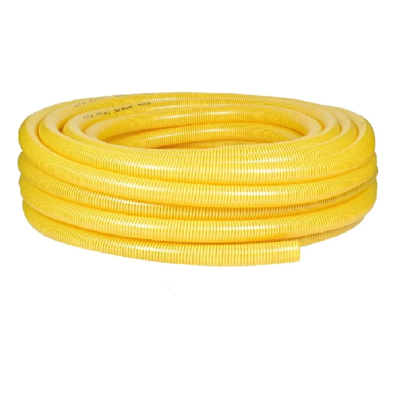 Manguera anillada rígida 1-1/4" amarilla succión/descarga - rollo de rollo de 30 m