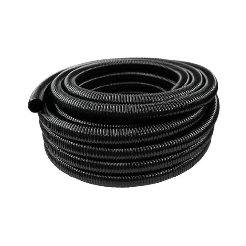 Manguera anillada negra rígida de succión y descarga rollo de 30 mts 1 1/4 pulg