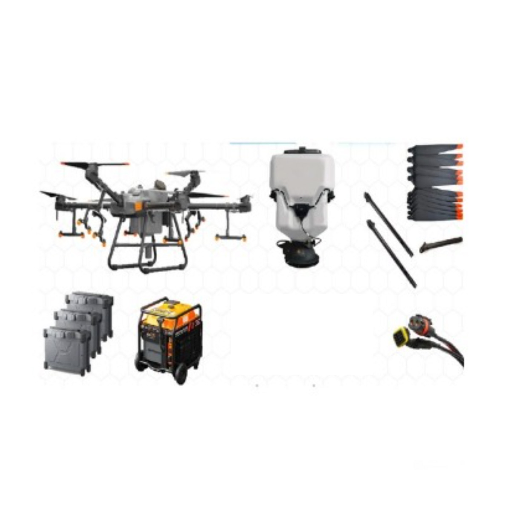 Kit Dron T30, 3 baterías, 1 generador DJI 12000,1 Tanque de granulado.