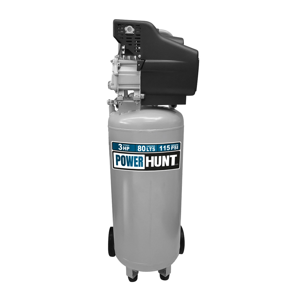 Compresor 3 hp 90 lts con doble conexión rapida kit de manguera y pistola de gravedad