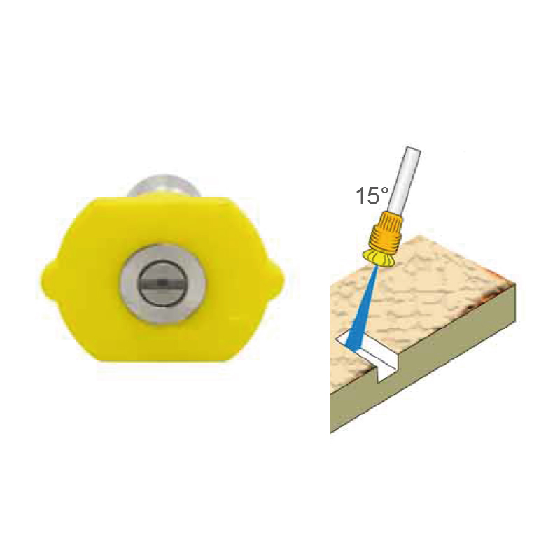 Boquilla para hidrolavadora abertura 15 grados amarilla