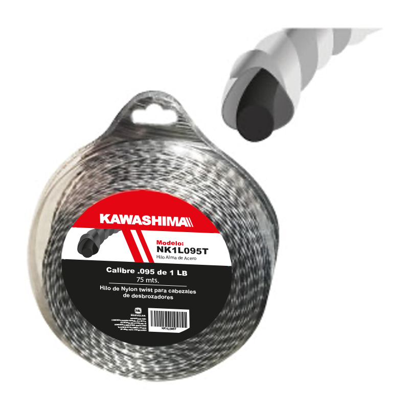 Blister hilo nylon alma de acero twist .95 15 mts