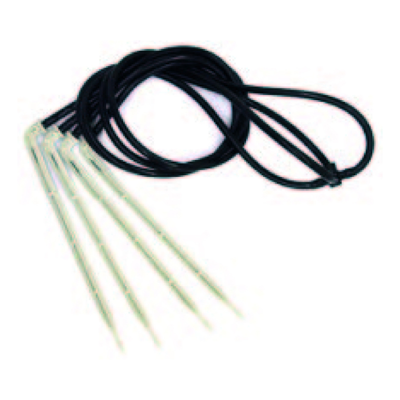 Spider con distribuidor de 4 salidas: microtubo 4 mm x 50 cm + estaca lisa de 15 cm de largo - bolsa con 10 piezas