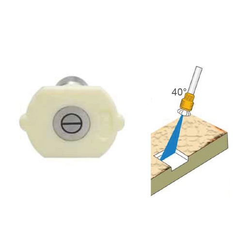[B40] Boquilla para hidrolavadora abertura 40 grados blanca