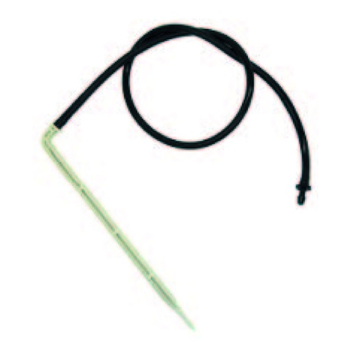 [21521] Flecha gotero L 15 cm larga 2.2 L/hra con doblez y manguera de 50 cm Cont: 10 piezas