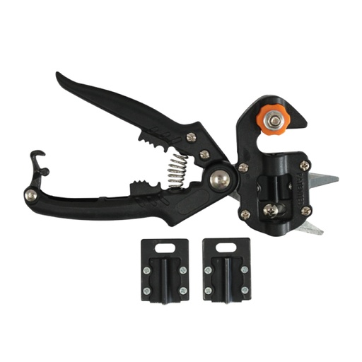 [G400K] Tijera injertadora con 3 cuchillas (u/v/omega) para tres tipos de corte injerto: encaje, omega y yema, le permite perfeccionar el corte de acuerdo a las variedades a injertar, utilizando la cuchilla adecuada.